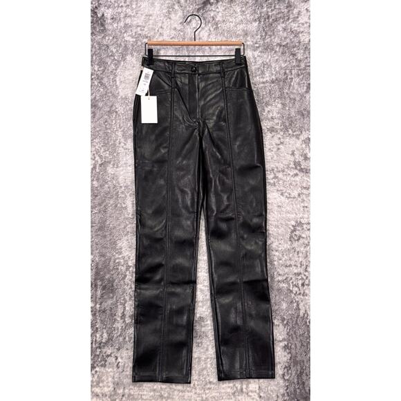 Wilfred Pants - New Wilfred Pants 4 Womens Aritzia Rebel Straight Leg Seamed Faux Leather